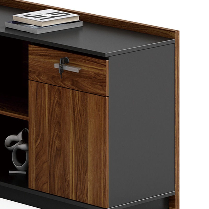 Right corner ofiice desk Oscar pakoworld walnut-anthracite 220x180x76cm Right corner ofiice desk Oscar pakoworld walnut-anthracite 220x180x76cm