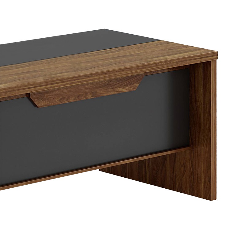 Right corner ofiice desk Oscar pakoworld walnut-anthracite 220x180x76cm Right corner ofiice desk Oscar pakoworld walnut-anthracite 220x180x76cm