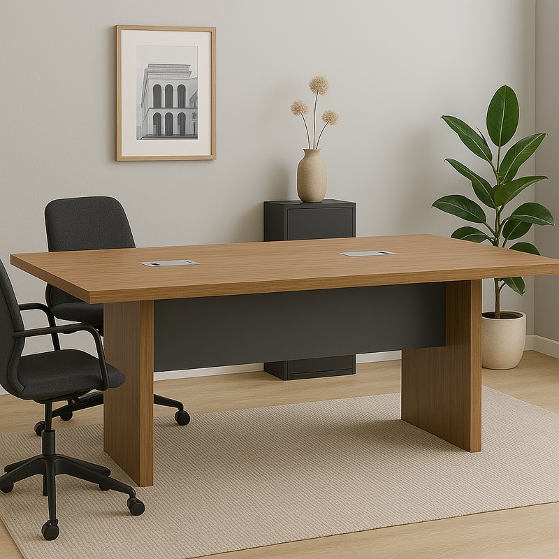 Conference table Oscar pakoworld walnut-anthracite 200x100x76cm