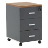 Professional chest of drawers on wheels Oscar pakoworld 3 drawers walnut-charcoal 40x48x63cm