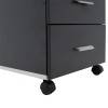 Professional chest of drawers on wheels Oscar pakoworld 3 drawers walnut-charcoal 40x48x63cm