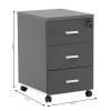Professional chest of drawers on wheels Oscar pakoworld 3 drawers walnut-charcoal 40x48x63cm