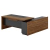 Professional left corner office desk Oscar pakoworld walnut-anthracite 220x180x76cm