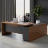 Professional left corner office desk Oscar pakoworld walnut-anthracite 220x180x76cm