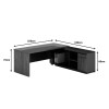 Professional desk with right corner Oscar pakoworld melamine in walnut-charcoal shade 240x180x76cm