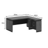 Professional reversible desk Oscar pakoworld melamine in walnut-charcoal shade 220x185x76cm