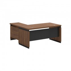 Reversible desk Oscar pakoworld melamine in walnut-charcoal shade 160x160x76cm Reversible desk Oscar pakoworld melamine in walnut-charcoal shade 160x160x76cm