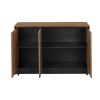 Professional office cabinet low professional Oscar pakoworld melamine in walnut-charcoal shade 120x40x80cm