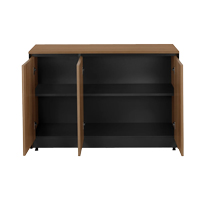 Professional office cabinet low professional Oscar pakoworld melamine in walnut-charcoal shade 120x40x80cm
