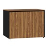 Professional office cabinet low professional Oscar pakoworld melamine in walnut-charcoal shade 120x40x80cm