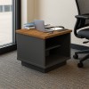 Professional office table professional Oscar pakoworld melamine in walnut-charcoal shade 60x60x42cm