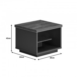 Office table professional Oscar pakoworld melamine in walnut-charcoal shade 60x60x42cm Office table professional Oscar pakoworld melamine in walnut-charcoal shade 60x60x42cm