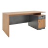 Professional office desk Oscar pakoworld in walnut-dark grey color 180x90x76cm