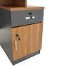 Professional office desk Oscar pakoworld in walnut-dark grey color 180x90x76cm
