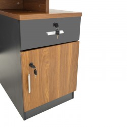 Professional office desk Oscar pakoworld in walnut-dark grey color 180x90x76cm Professional office desk Oscar pakoworld in walnut-dark grey color 180x90x76cm