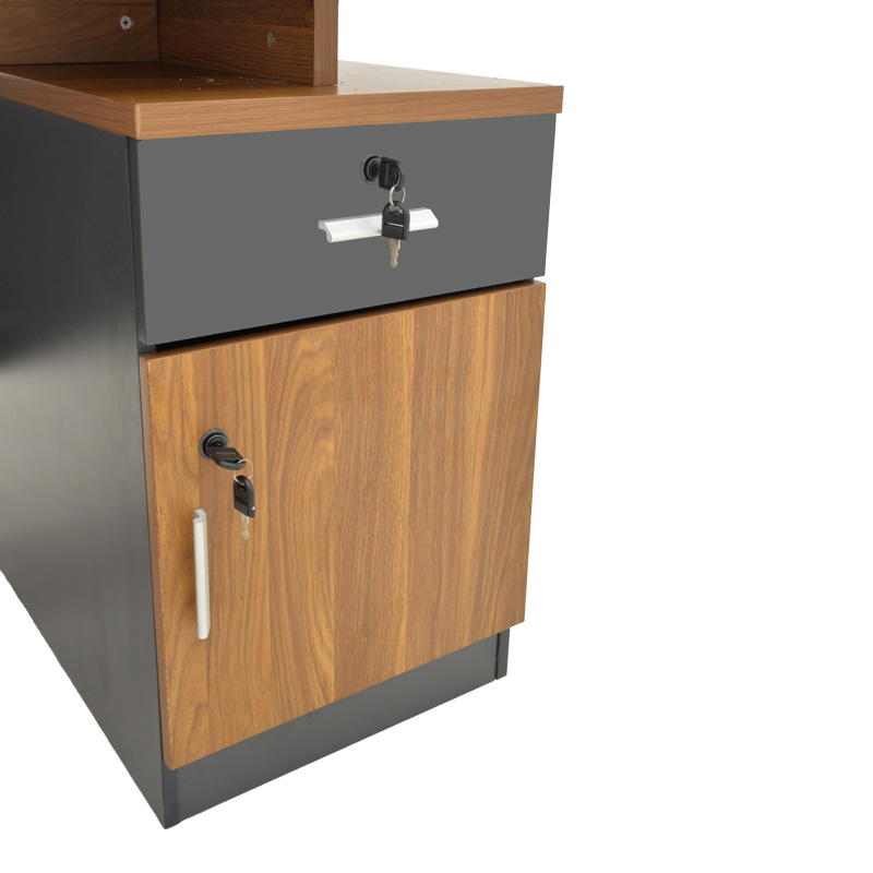 Professional office desk Oscar pakoworld in walnut-dark grey color 180x90x76cm Professional office desk Oscar pakoworld in walnut-dark grey color 180x90x76cm