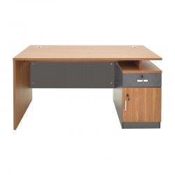 Professional office desk Oscar pakoworld in walnut-dark grey color 150x80x76cm Professional office desk Oscar pakoworld in walnut-dark grey color 150x80x76cm