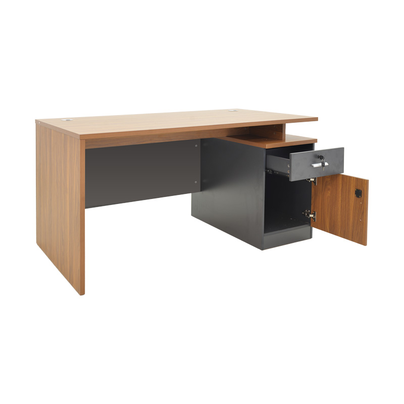 Professional office desk Oscar pakoworld in walnut-dark grey color 120x70x76cm Professional office desk Oscar pakoworld in walnut-dark grey color 120x70x76cm