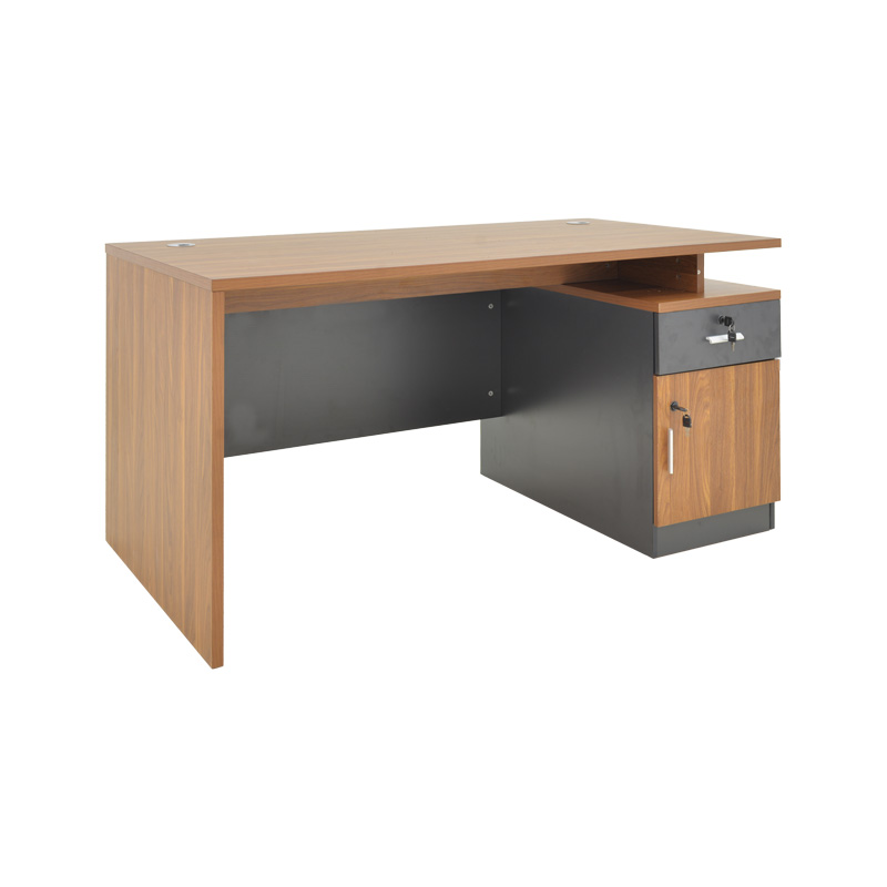 Professional office desk Oscar pakoworld in walnut-dark grey color 120x70x76cm