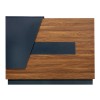 Professional reception desk Oscar pakoworld in walnut-anthracite shade 140x65x110cm