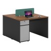 Professional 2-seater Dakota pakoworld desk in walnut-anthracite shade 120x120x76cm