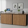 Professional office low cabinets Oscar pakoworld walnut-anthracite 240x40x80cm