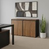 Professional office low cabinets Oscar pakoworld walnut-anthracite 160x40x80cm