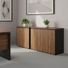 Professional office low cabinets Oscar pakoworld walnut-anthracite 200x40x80cm