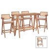 Dining set Winslow Ι pakoworld set 7pieces rubberwood light walnut 120x45x100cm