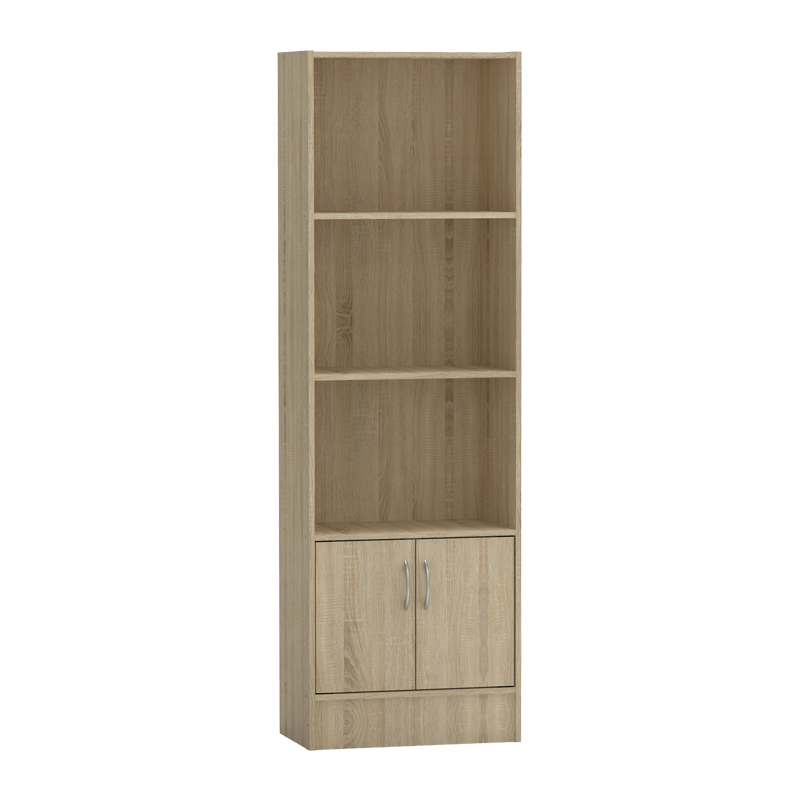 Bookcase Negan pakoworld sonoma melamine 57x33x180cm Bookcase Negan pakoworld sonoma melamine 57x33x180cm