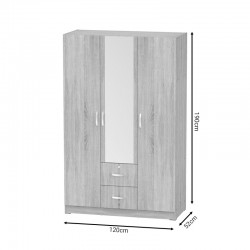 Dillion pakoworld white melamine three-leaf wardrobe 120x52x190cm Dillion pakoworld white melamine three-leaf wardrobe 120x52x190cm