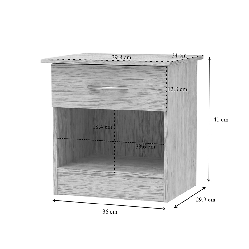 Kona pakoworld bedside table in oak shade 40x34x42cm Kona pakoworld bedside table in oak shade 40x34x42cm