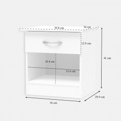 Kona pakoworld bedside table in white shade 40x34x42cm Kona pakoworld bedside table in white shade 40x34x42cm