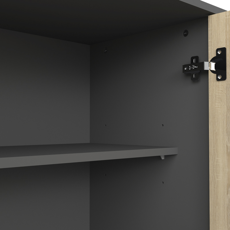 Μπουφές Billie pakoworld ανθρακί-sonoma 149x40x77εκ