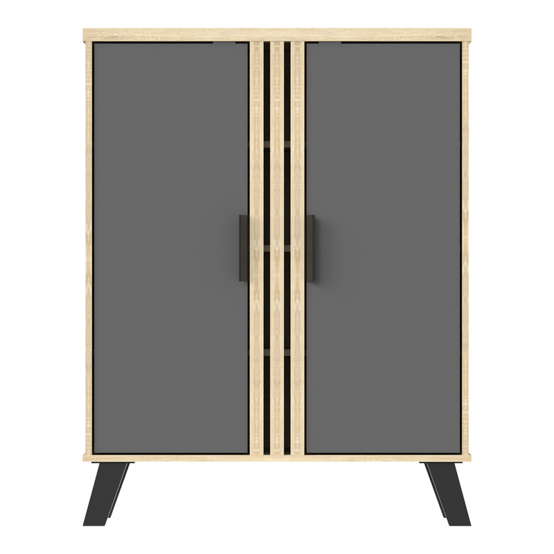 Παπουτσοθήκη-ντουλάπι Shoby pakoworld ανθρακί-sonoma 70.5x30x91εκ