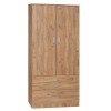 Wardrobe Zelia pakoworld with 2 doors and drawers in oak color 79x42x180cm