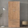 Wardrobe Zelia pakoworld with 2 doors and drawers in oak color 79x42x180cm