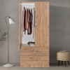 Wardrobe Zelia pakoworld with 2 doors and drawers in oak color 79x42x180cm