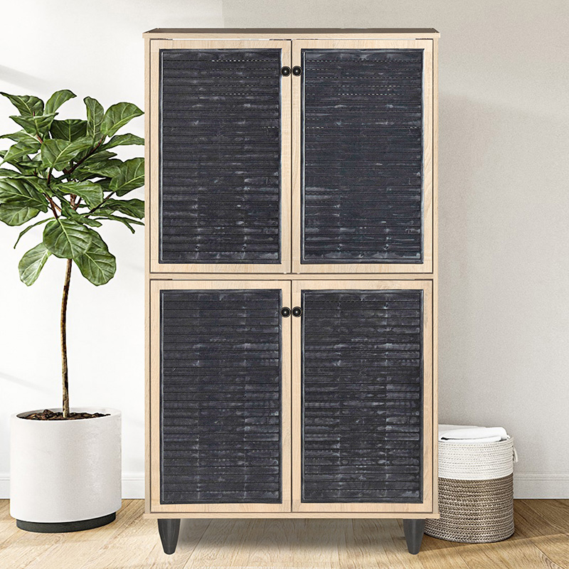 Shoe cabinet Ronan pakoworld natural 70.5x35x122cm Shoe cabinet Ronan pakoworld natural 70.5x35x122cm