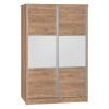 Ντουλάπα ρούχων Griffin pakoworld δίφυλλη με συρόμενες πόρτες χρώμα oak 121x56.5x180.5εκ