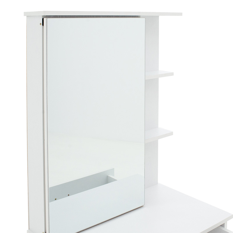 Dressing table with mirror Zelia pakoworld in white colour 60x40.5x151cm Dressing table with mirror Zelia pakoworld in white colour 60x40.5x151cm