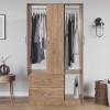 Wardrobe Zelia pakoworld with 2 doors and drawers in oak color 90x42x180cm