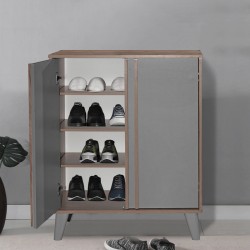 Shoe cabinet Milana pakoworld oak-anthracite 74x38x95cm Shoe cabinet Milana pakoworld oak-anthracite 74x38x95cm