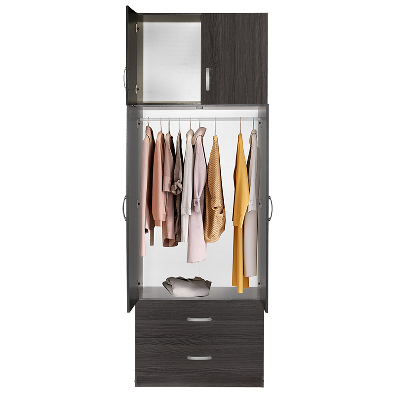 2 door wardrope and cabinet Zelia pakoworld wenge 79x42x240cm