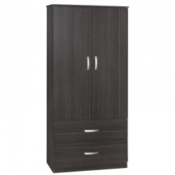 Ντουλάπα δίφυλλη και πατάρι Zelia pakoworld wenge 79x42x240εκ.