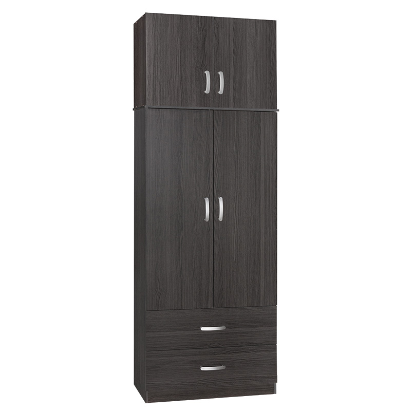 2 door wardrope and cabinet Zelia pakoworld wenge 79x42x240cm