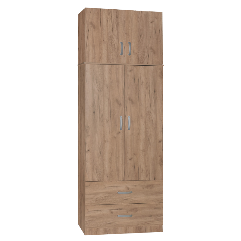 2 door wardrope and cabinet Zelia pakoworld natural 79x42x240cm