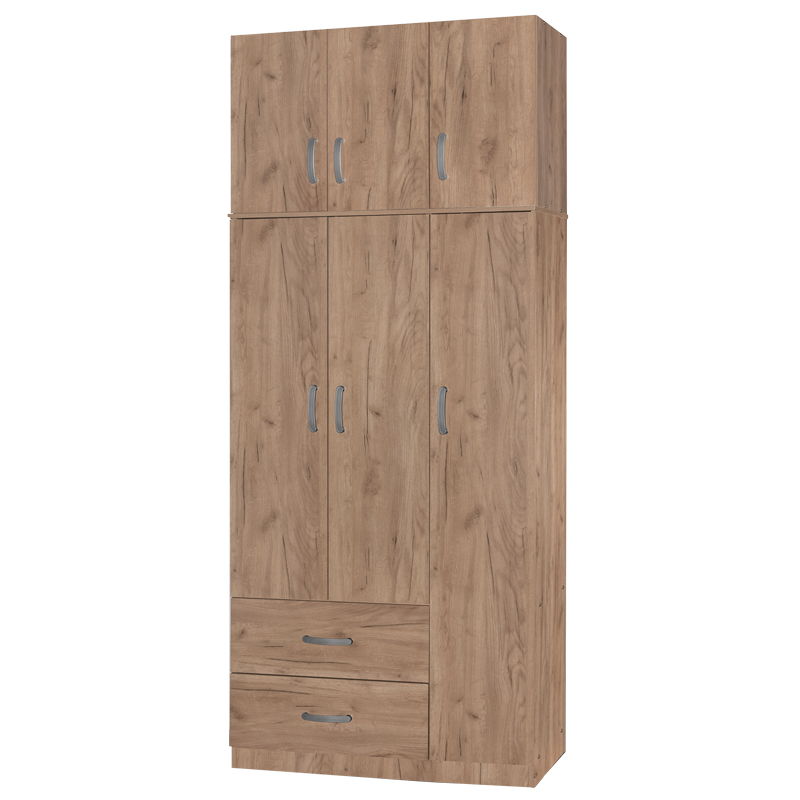 3 door wardrope and cabinet Zelia pakoworld natural 90x42x240cm