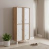 Shoe cabinet Kumen pakoworld oak marble melamine 74x38x174cm