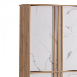 Shoe cabinet Kumen pakoworld oak marble melamine 74x38x174cm Shoe cabinet Kumen pakoworld oak marble melamine 74x38x174cm